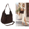 Torebka damska shopper pojemna modna do pracy torba worek CC803 Czekoladowa