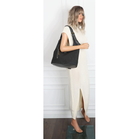 Torebka damska shopper pojemna modna do pracy torba worek CC803 Szara
