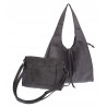 Torebka damska shopper zamszowa modna do pracy modna torba worek L140 Szara