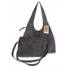 Torebka damska shopper zamszowa modna do pracy modna torba worek L140 Szara