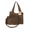 Torebka damska shopper zamszowa modna do pracy torba worek L140 Zielona