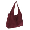 Torebka damska shopper zamszowa modna do pracy torba worek L140 Bordowa