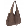 Torebka damska shopper zamszowa modna do pracy torba worek L140 Mud Brązowa