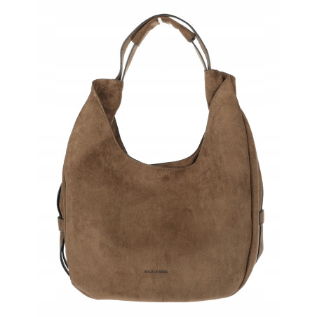 Torebka damska zamszowa shopper na ramię listonoszka worek SR69S Khaki