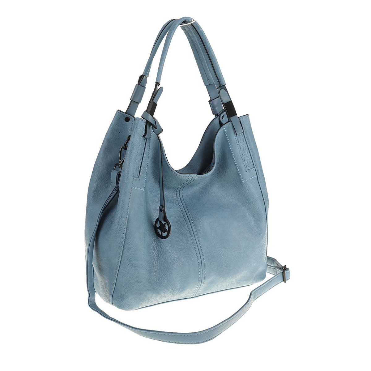 Tommasini Torebka Damska Listonoszka Duża Torba Shopper Worek 2692 Niebieska