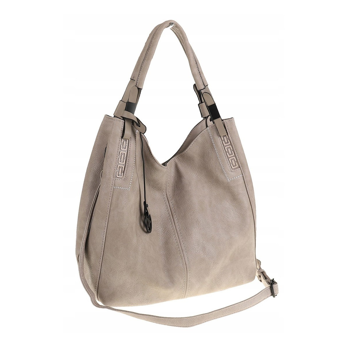 Tommasini Torebka Damska Listonoszka Duża Torba Shopper Worek 2692 Szara