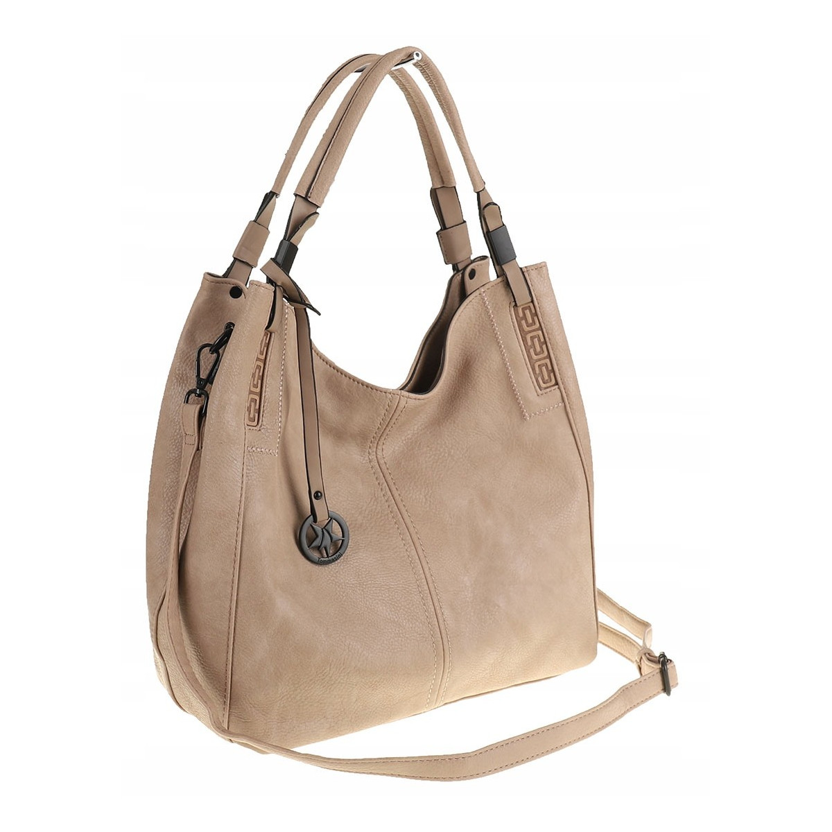 Tommasini Torebka Damska Listonoszka Duża Torba Shopper Worek 2692 Beżowa