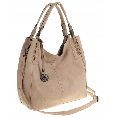 Tommasini Torebka Damska Listonoszka Duża Torba Shopper Worek 2692 Beżowa