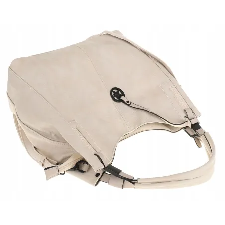 Tommasini Torebka Damska Listonoszka Duża Torba Shopper Worek 2692 Beżowa