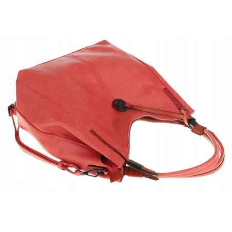 Tommasini Torebka Damska Listonoszka Duża Torba Shopper Worek 2692 Czerwona