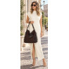 Torebka Damska Shopper Listonoszka torba plecak 2w1 worek SR030 Czekoladowa