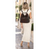 Torebka Damska Shopper Listonoszka torba plecak 2w1 worek SR030 Czekoladowa