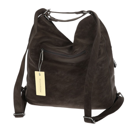 Torebka Damska Shopper Listonoszka torba plecak 2w1 worek SR030 Czekoladowa