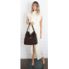 Torebka Damska Shopper Listonoszka torba plecak 2w1 worek SR030 Czekoladowa