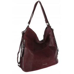 Torebka Damska Shopper Listonoszka torba plecak 2w1 worek SR030 Bordowa
