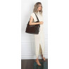 Torebka Damska Shopper Listonoszka torba plecak 2w1 worek SR030 Czekoladowa