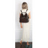 Torebka Damska Shopper Listonoszka torba plecak 2w1 worek SR030 Czekoladowa