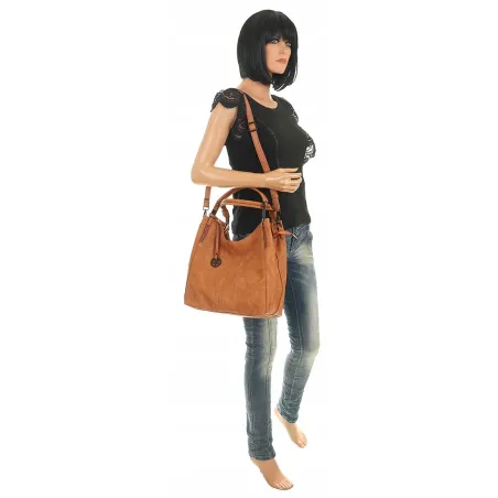 Tommasini Torebka Damska Listonoszka Duża Torba Shopper Worek 2692 Brązowa