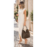 Torebka Damska Shopper Listonoszka torba plecak 2w1 worek SR030 Brązowa