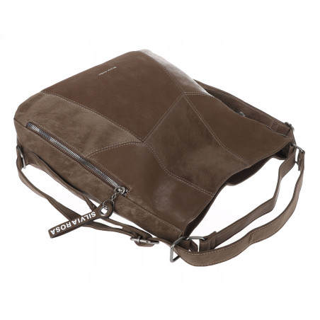 Torebka Damska Shopper Listonoszka torba plecak 2w1 worek SR030 Brązowa