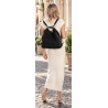 Torebka Damska Shopper Listonoszka torba plecak 2w1 worek SR030 Czarna