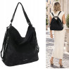 Torebka Damska Shopper Listonoszka torba plecak 2w1 worek SR030 Czarna