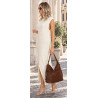 Torebka Damska Shopper Listonoszka torba plecak 2w1 worek SR030 Brązowa