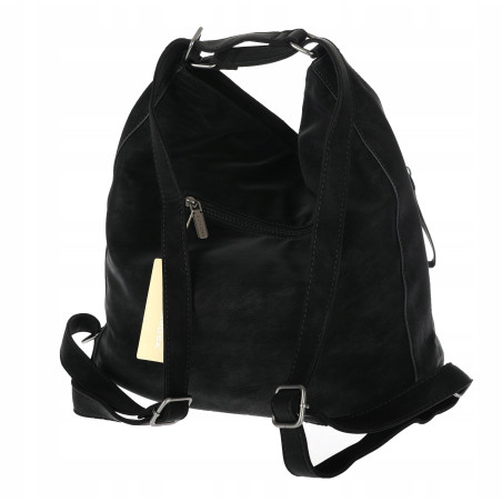 Torebka Damska Shopper Listonoszka torba plecak 2w1 worek SR030 Czarna
