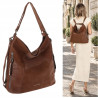 Torebka Damska Shopper Listonoszka torba plecak 2w1 worek SR030 Brązowa