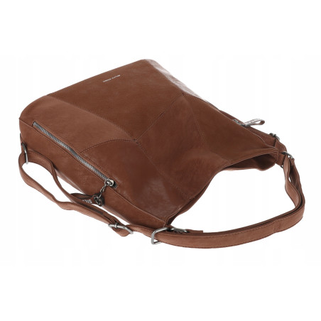 Torebka Damska Shopper Listonoszka torba plecak 2w1 worek SR030 Brązowa