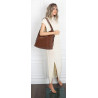 Torebka Damska Shopper Listonoszka torba plecak 2w1 worek SR030 Brązowa