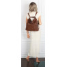 Torebka Damska Shopper Listonoszka torba plecak 2w1 worek SR030 Brązowa