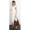 Torebka Damska Shopper Listonoszka torba plecak 2w1 worek SR030 Brązowa