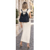 Torebka Damska Shopper Listonoszka torba plecak 2w1 worek SR030 Granatowa