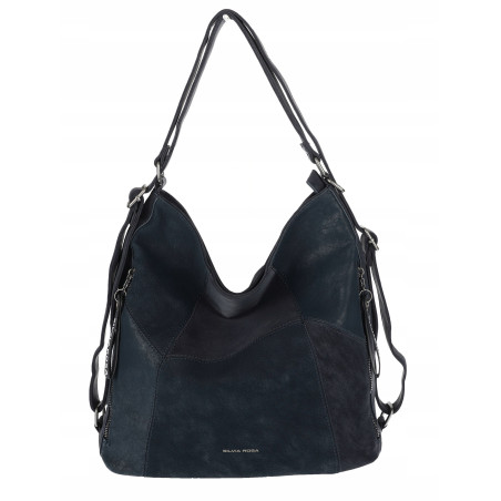 Torebka Damska Shopper Listonoszka torba plecak 2w1 worek SR030 Granatowa