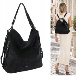 Torebka Damska Shopper Listonoszka torba plecak 2w1 worek SR030 Czarma