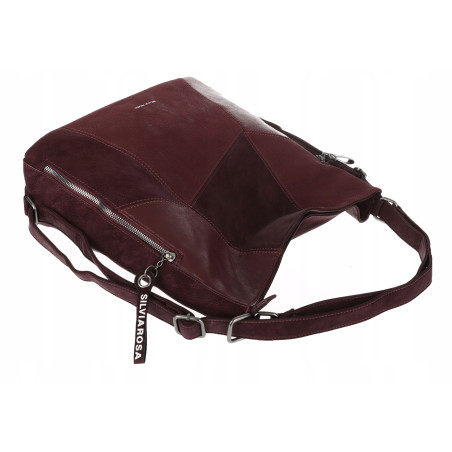 Torebka Damska Shopper Listonoszka torba plecak 2w1 worek SR030 Bordowa
