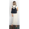 Torebka Damska Shopper Listonoszka torba plecak 2w1 worek SR030 Granatowa