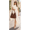 Torebka Damska Shopper Listonoszka torba plecak 2w1 worek SR030 Brązowa