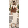 Torebka Damska Shopper Listonoszka torba plecak 2w1 worek SR030 Brązowa