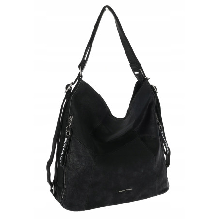 Torebka Damska Shopper Listonoszka torba plecak 2w1 worek SR030 Czarma