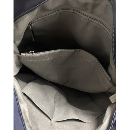 Torebka damska Listonoszka Zamszowa Kieszenie Długi Pasek L1140 Bordowa