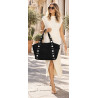 Torebka damska Zamszowa A4 Shopper Pojemna Torba do Pracy DD261 Czarna
