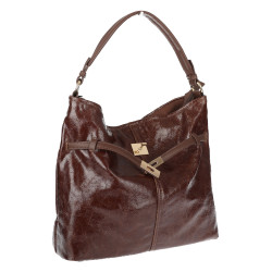 Torebka damska Tommasini Duża Shopper Worek Pojemna do Pracy NO853 Brązowa