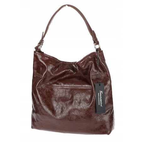 Torebka damska Tommasini Duża Shopper Worek Pojemna do Pracy NO853 Brązowa