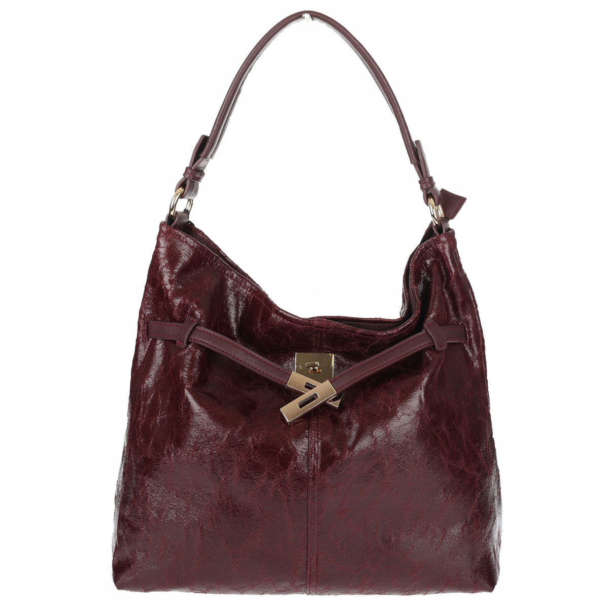 Torebka damska Tommasini Duża Shopper Worek Pojemna do Pracy NO853 Bordowa