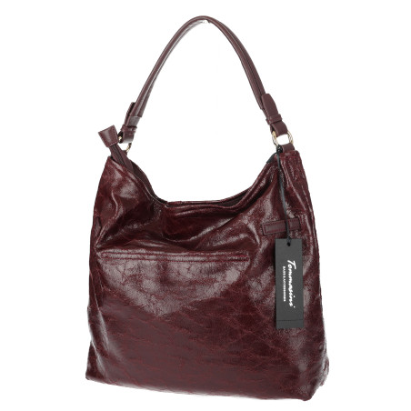 Torebka damska Tommasini Duża Shopper Worek Pojemna do Pracy NO853 Bordowa