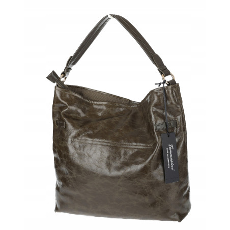 Torebka damska Tommasini Duża Shopper Worek Pojemna do Pracy NO853 Zielona