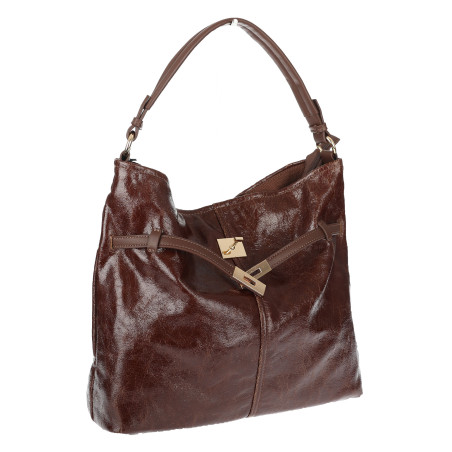Torebka damska Tommasini Duża Shopper Worek Pojemna do Pracy NO853 Brązowa