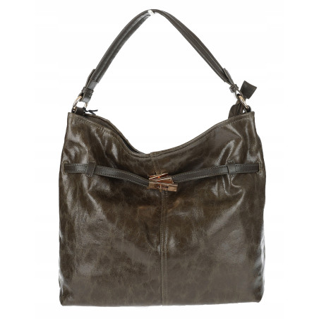 Torebka damska Tommasini Duża Shopper Worek Pojemna do Pracy NO853 Zielona